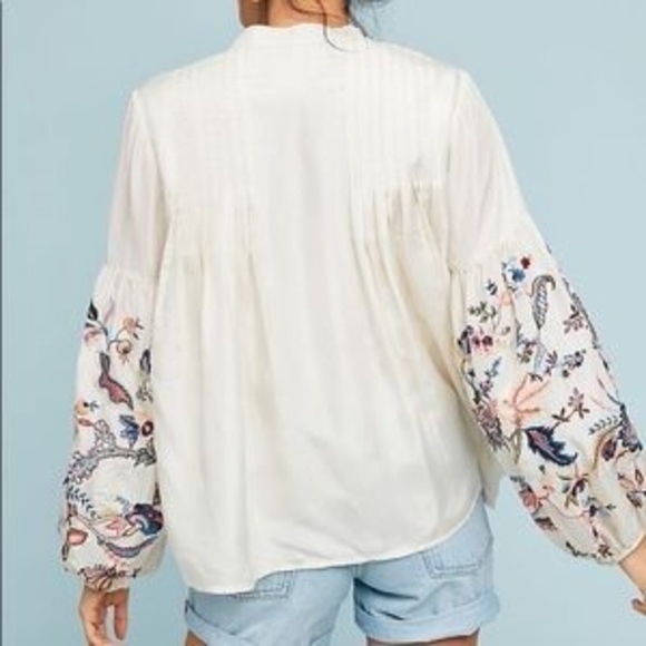 Let Me Be Lexy Embroidered Peasant Top XS/SM - Picture 5 of 8